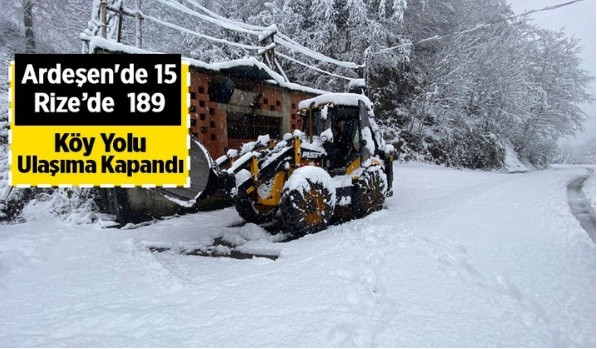 Rize'de Kardan 189 Köy Yolu Ulaşıma Kapandı  